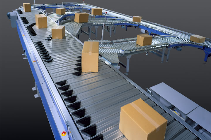 Warehouse control system conveyor layout visual